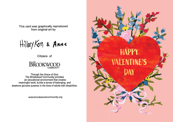 Card Valentine's Heart Pink Bouquet *CM