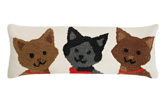 3 cat lumbar pillow punch hook
