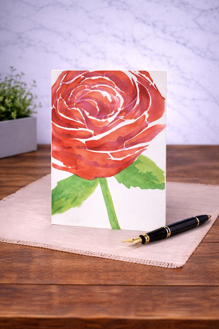 Valentine Rose Stamped Card - Single *CM