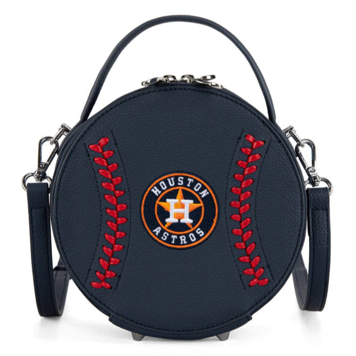 navy round crossbody leather astros bag