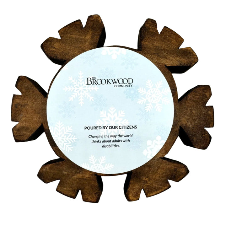 Snowflake Candle Brown Christmas Pine Fragrance *CM