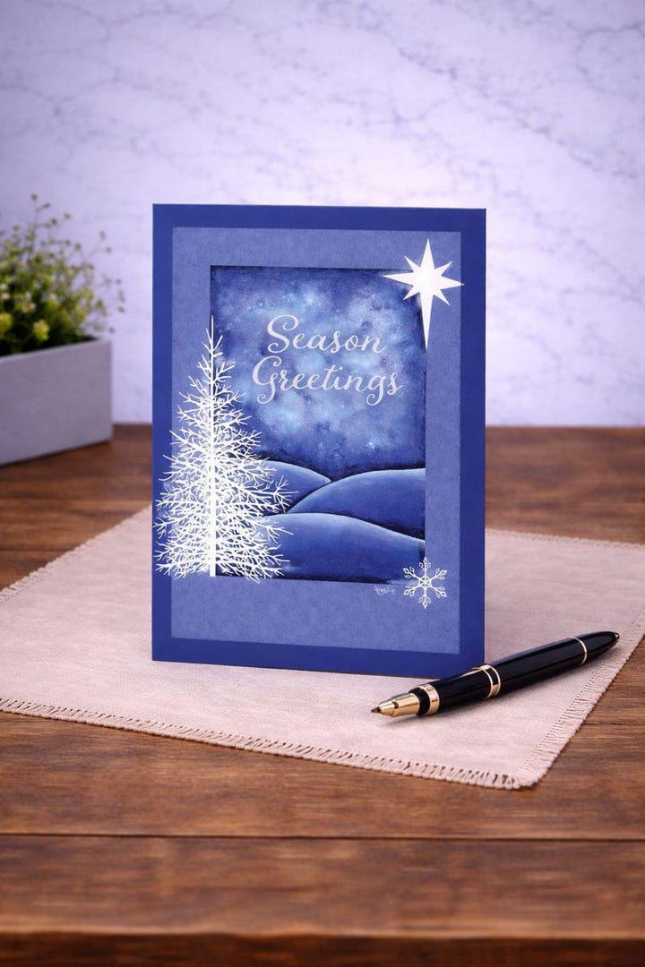 Tree and Hill Christmas Card Pack 10 *CM