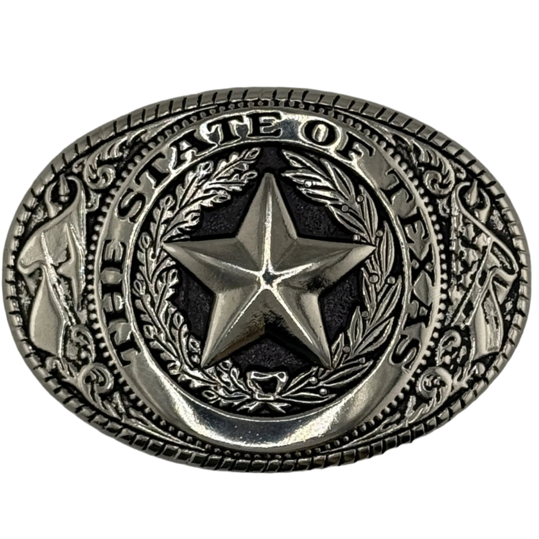 silver state of texas belt buckle seal