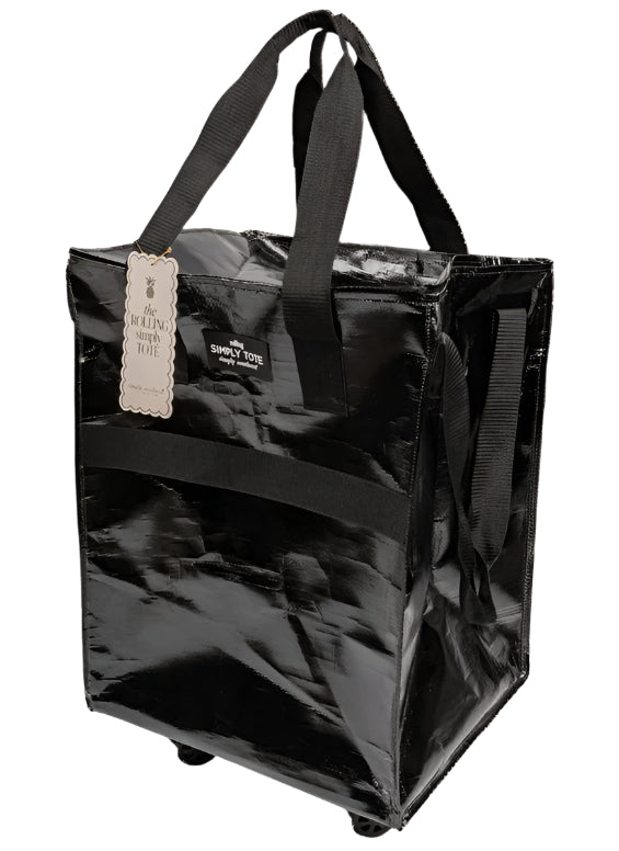 simply southern rolling tote bag in black 