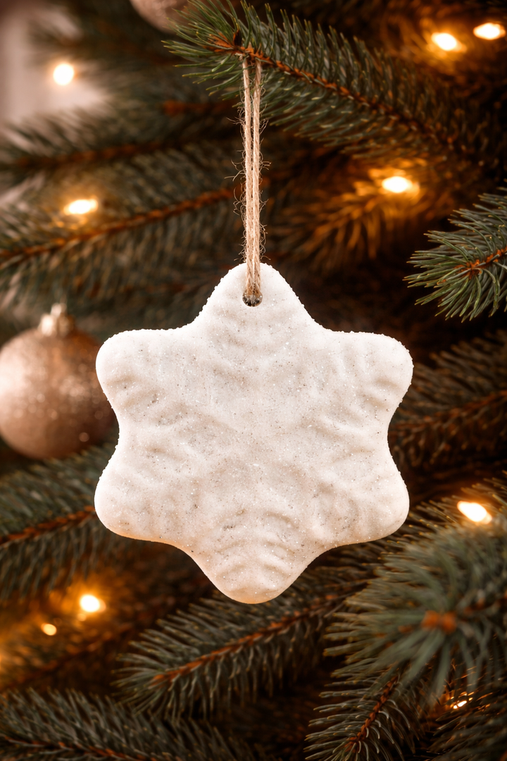 Ornament White Snowflake with Sugar Frost *CM