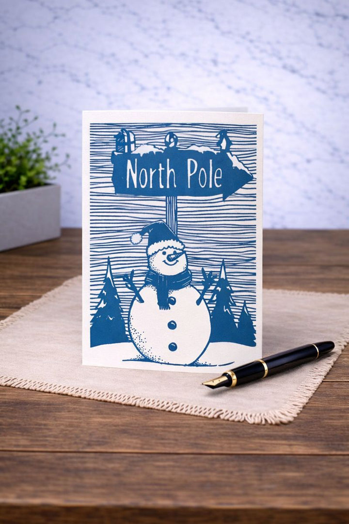 Snowman North Pole Card Screen Print *CM