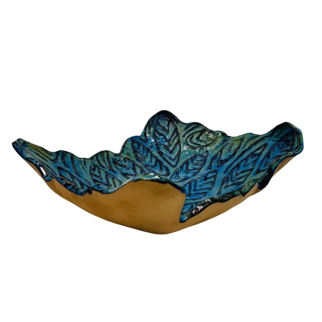 Bowl Leaf Indigo Float *CM