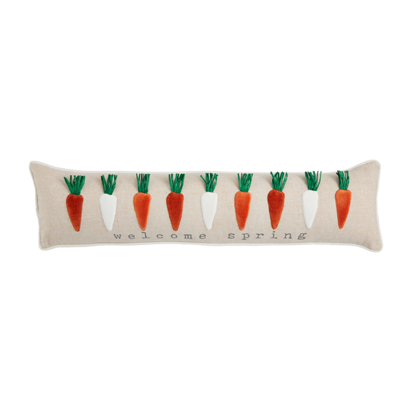 Velvet Carrot Applique Pillow