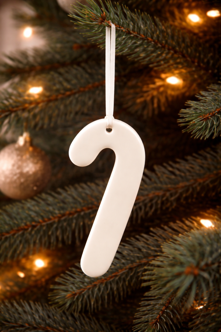 Ornament White Candy Cane *CM