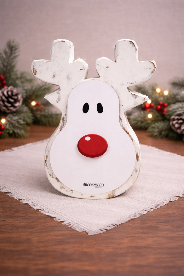 Reindeer Candle White Santa&