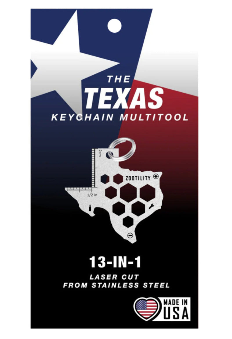 texas shaped multitool keychain