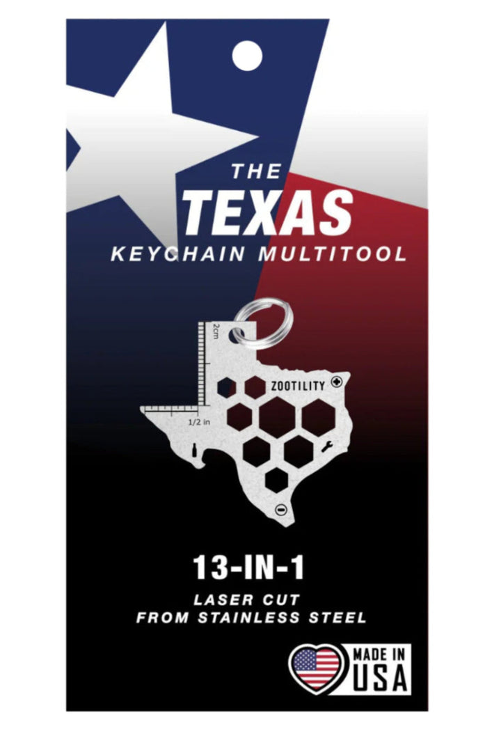 texas shaped multitool keychain