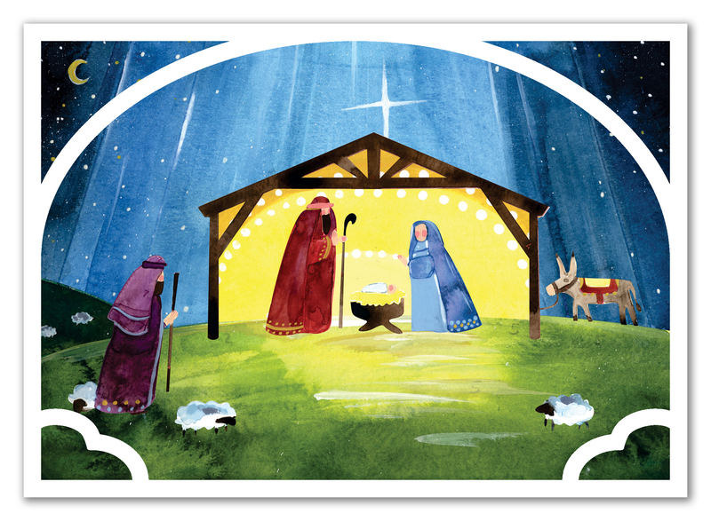 Nativity Up-close Card - Pack of 10