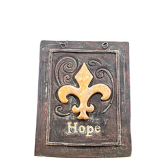 Plaque Sign Fleur De Lis Hope