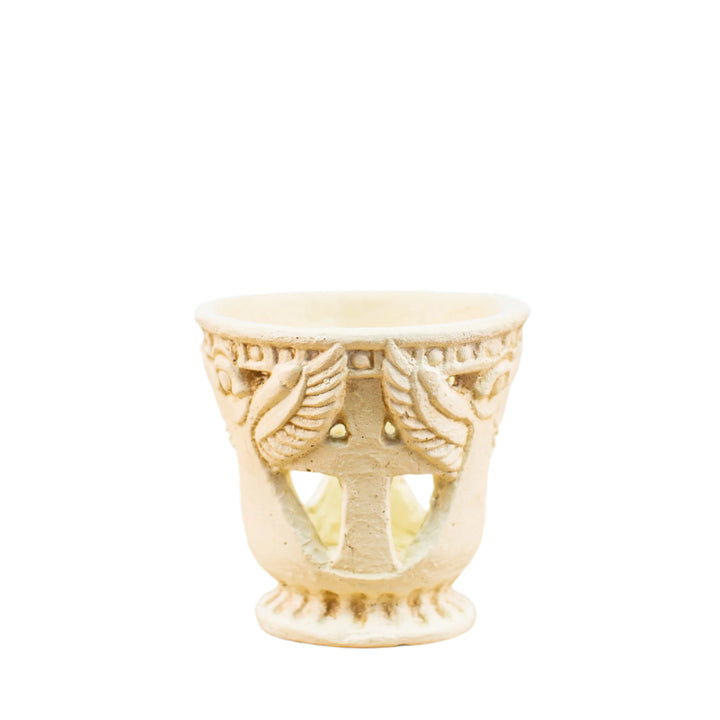 Candle Holder Angel Cross White *CM