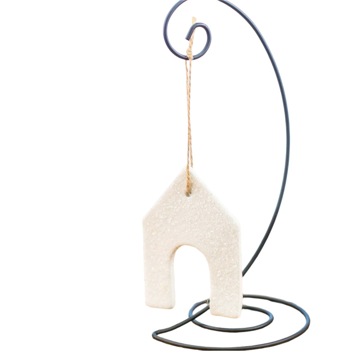 Ornament White Doghouse with Sugar Frost *CM