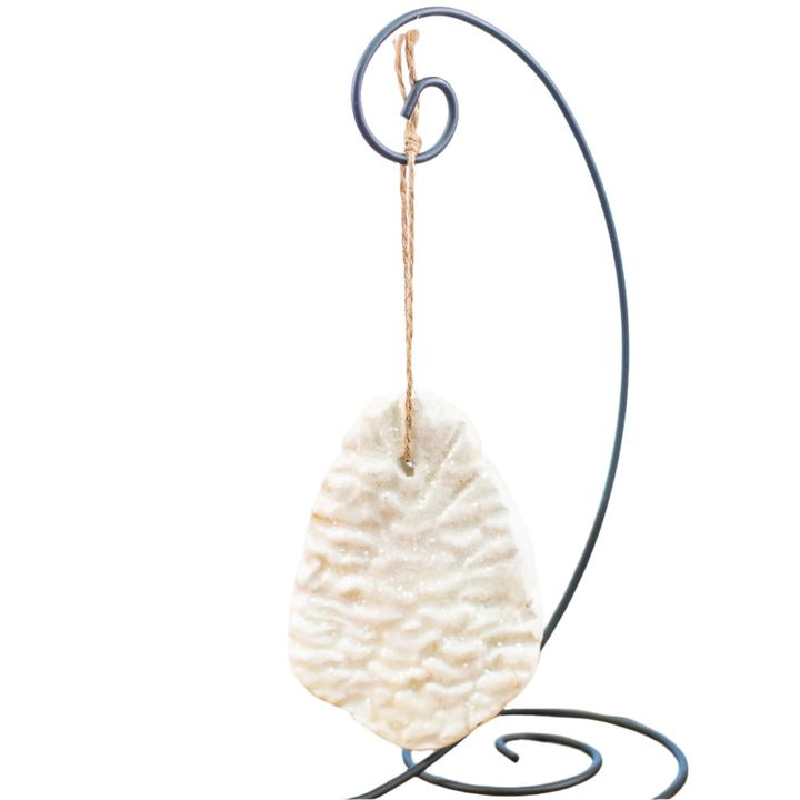 Ornament White Pinecone with Sugar Frost *CM