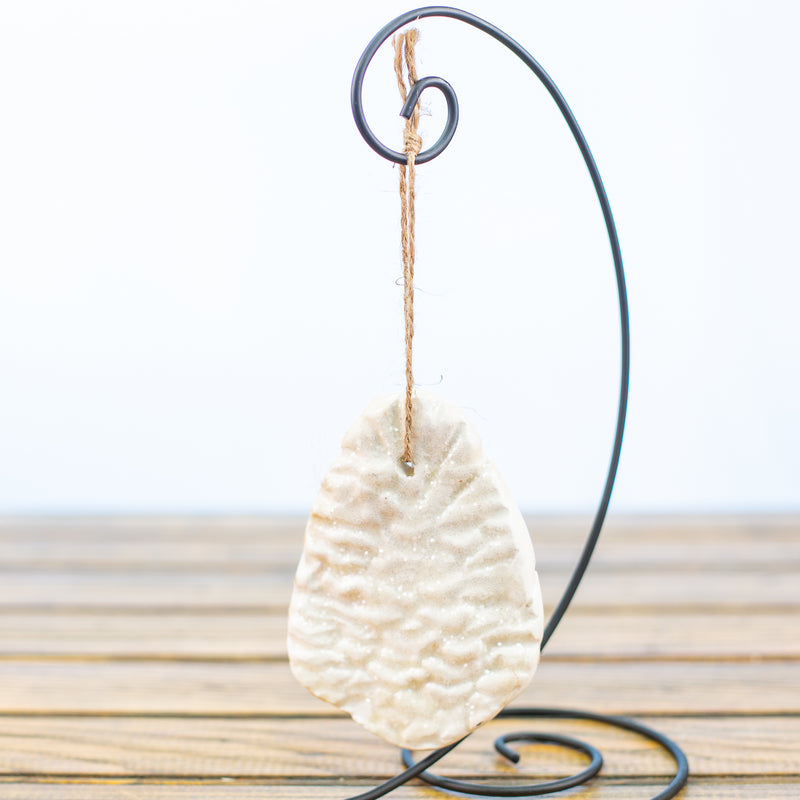 Ornament White Pinecone with Sugar Frost