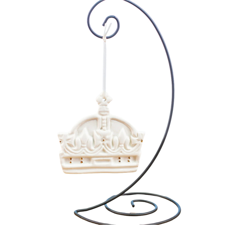 Ornament Crown White Gold Dots *CM