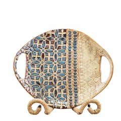 Tray Round Lace Slip Brown