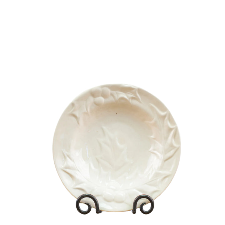 Bowl with Holly Design in White *CM