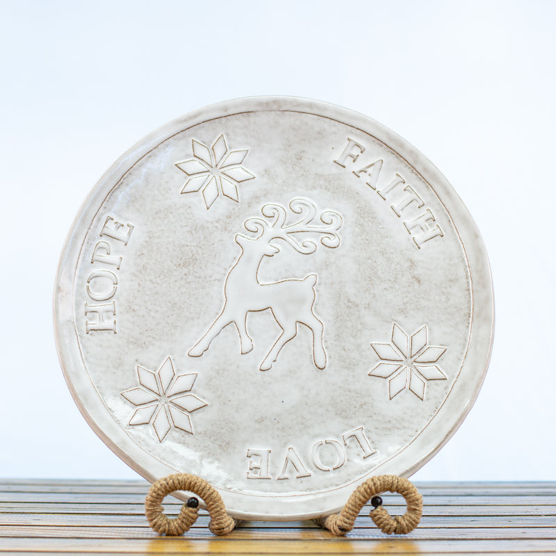 Platter Christmas Reindeer Faith Hope Love