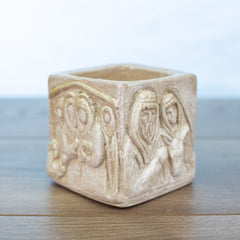 Candles: Candle Holder Nativity Square Driftwood