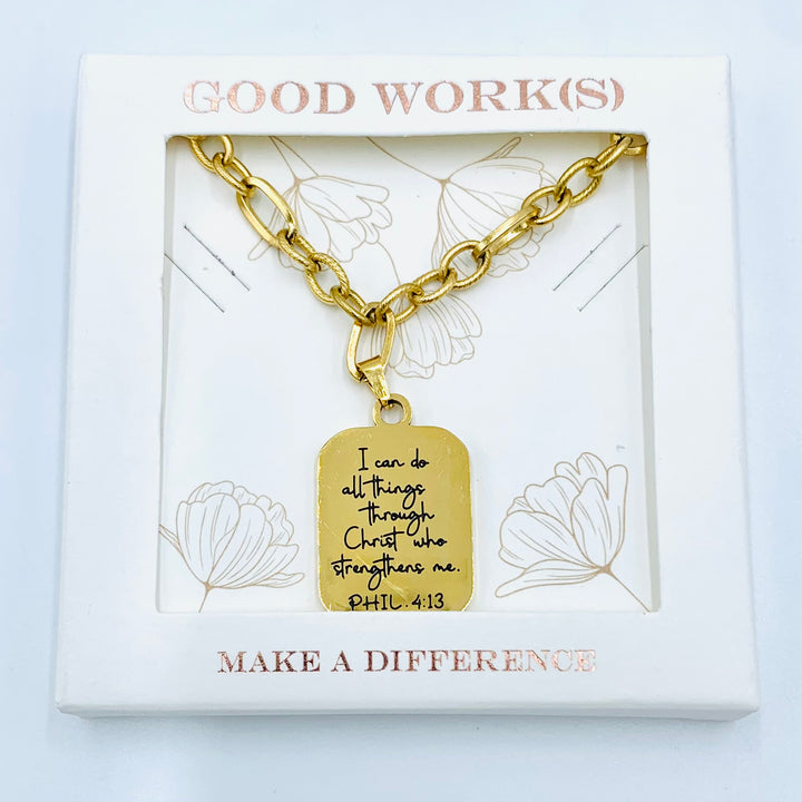 Necklace Keep The Faith Gold