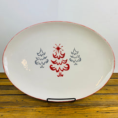 Platter Red Edge with Christmas 3 Trees Assorted