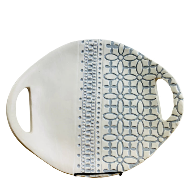 Tray Round Lace Pearl Gray *CM