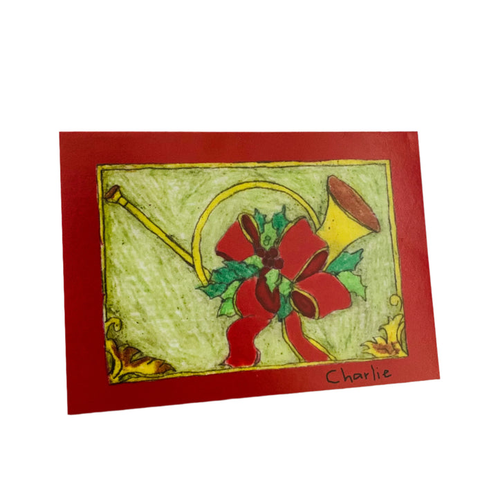Christmas Horn Card - Pack of 10 *CM