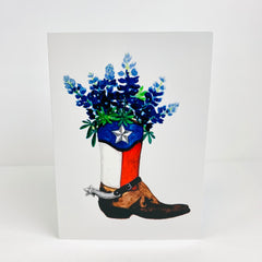 Note Card Texas Boot Bluebonnet - Pack of 10
