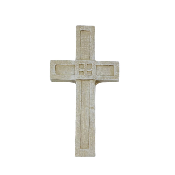 Plaque Cross Geometric Driftwood *CM