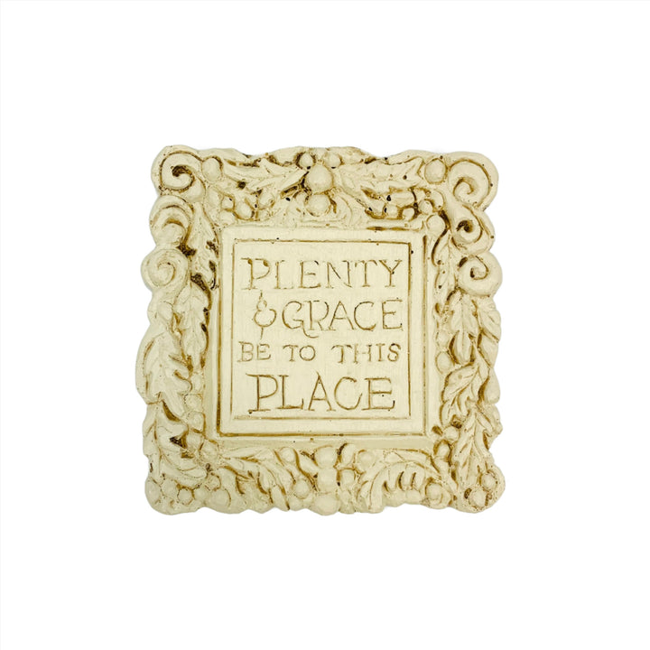 Plaque Plenty &amp; Grace White *CM