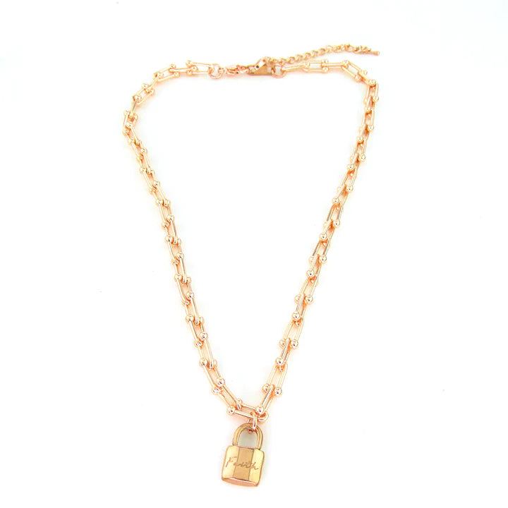 Necklace With Lock Gold