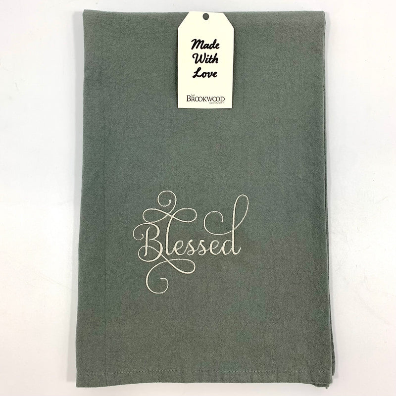 Towel Blessed Gray