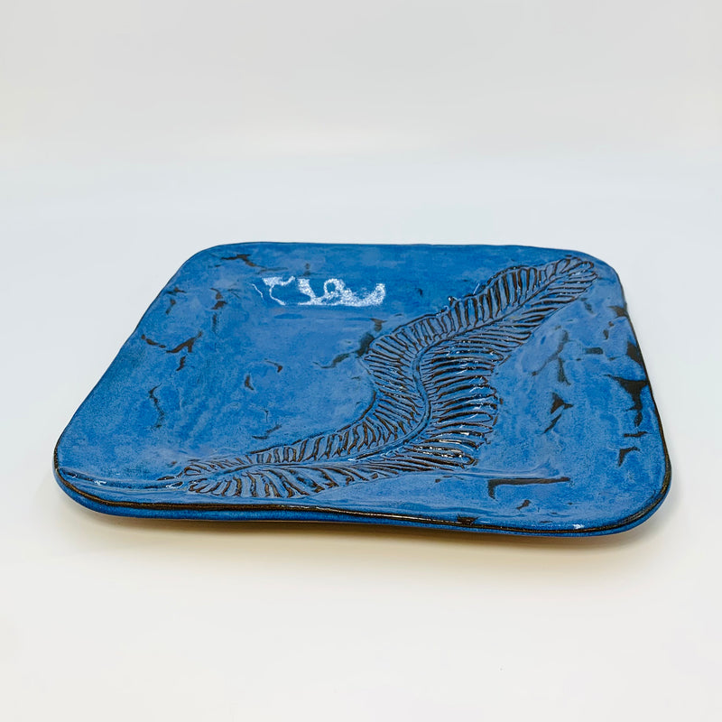 Platter Baking Blue Feather