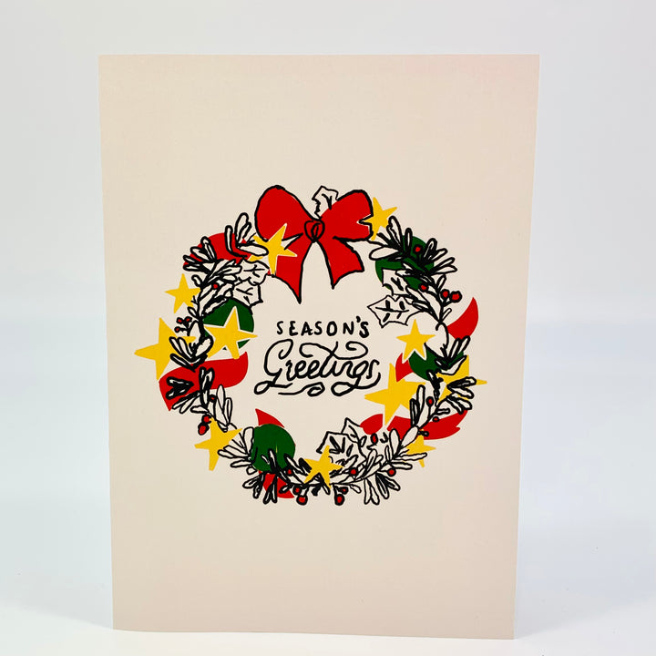 Card Christmas Wreath Screen Print